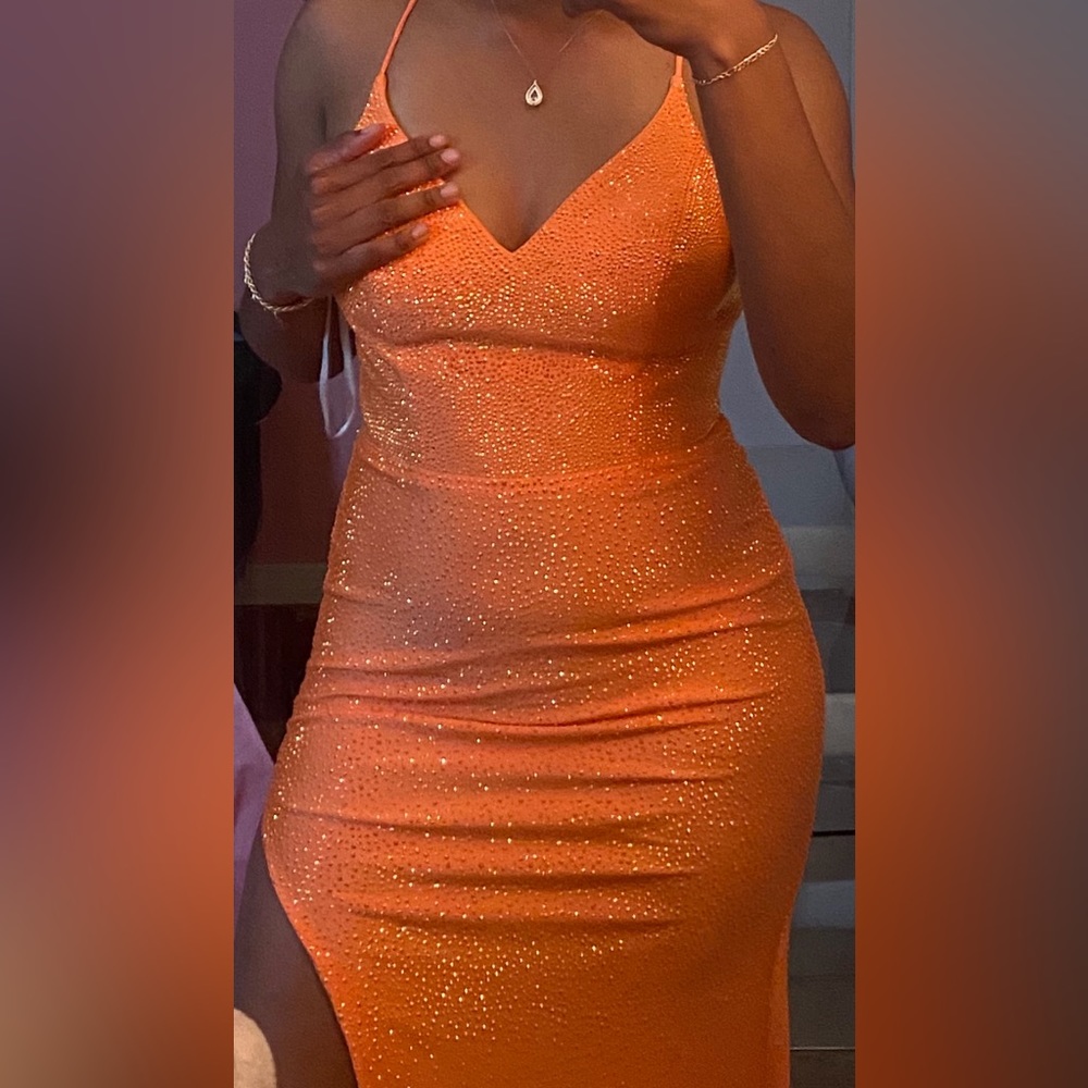 Orange Sparkled Mermaid Dress